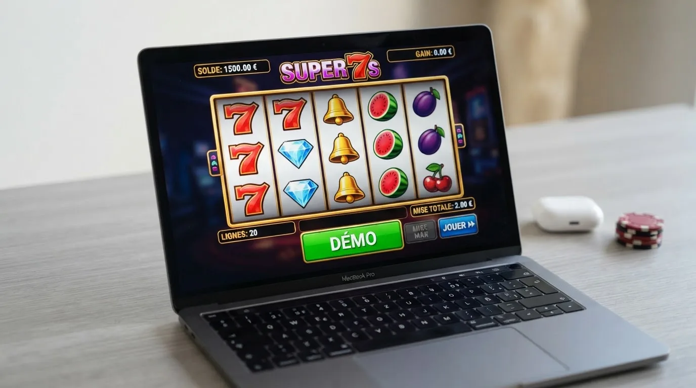 Un bouton « mode démo » affiché en évidence sur l'interface d'un jeu de machine à sous.